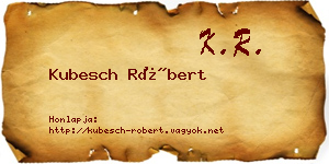 Kubesch Róbert névjegykártya