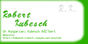 robert kubesch business card